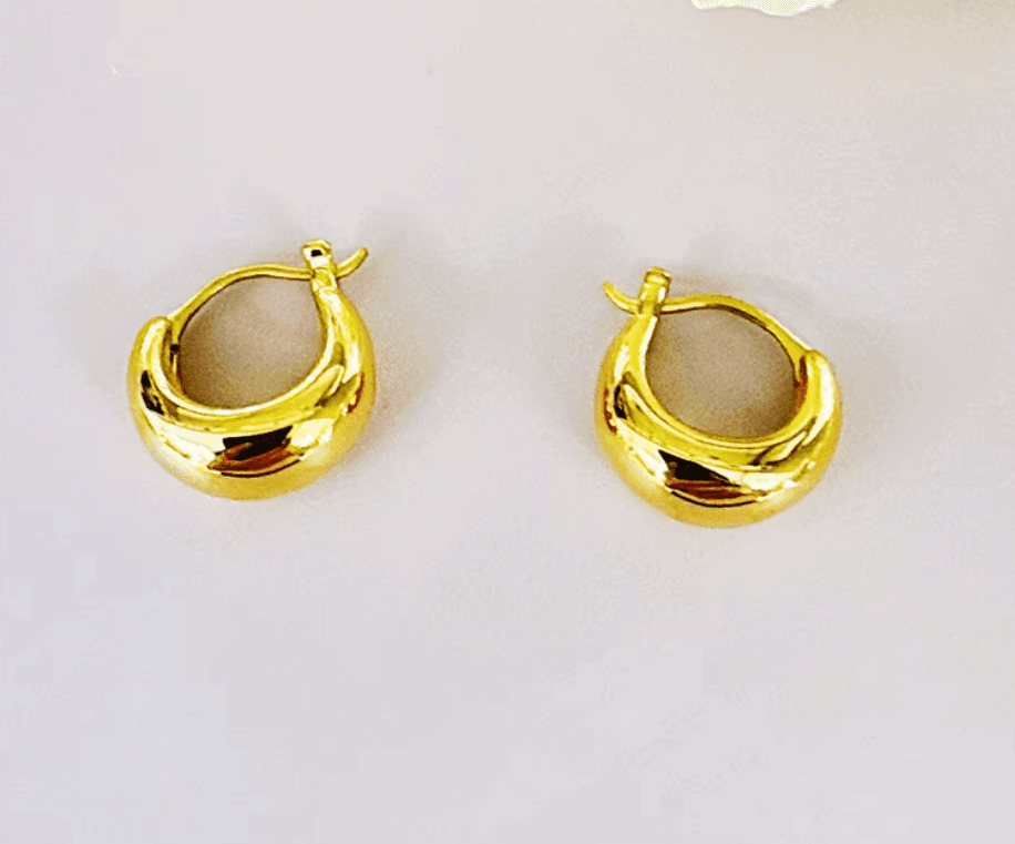 ★★K24純金★★（両耳）ゴールドK24フープピアス 24金 中空 軽量 地金 大ぶり ボリューム感inframe限定！ | 5枚目