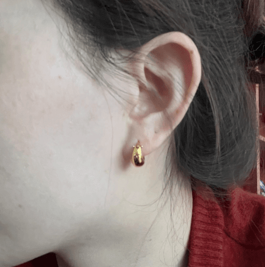 ★★K24純金★★（両耳）ゴールドK24フープピアス 24金 中空 軽量 地金 大ぶり ボリューム感inframe限定！ | 8枚目