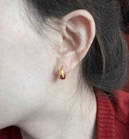 ★★K24純金★★（両耳）ゴールドK24フープピアス 24金 中空 軽量 地金 大ぶり ボリューム感inframe限定！ | 9枚目